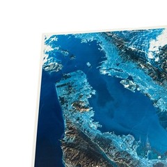 Vintage 1982 Landsat San Francisco Satellite Photograph EOSAT Hughes 16×20 Color