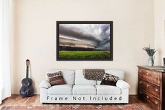 Supercell Thunderstorm Photography Print: Kansas Storm Shelf Cloud Weather Photo