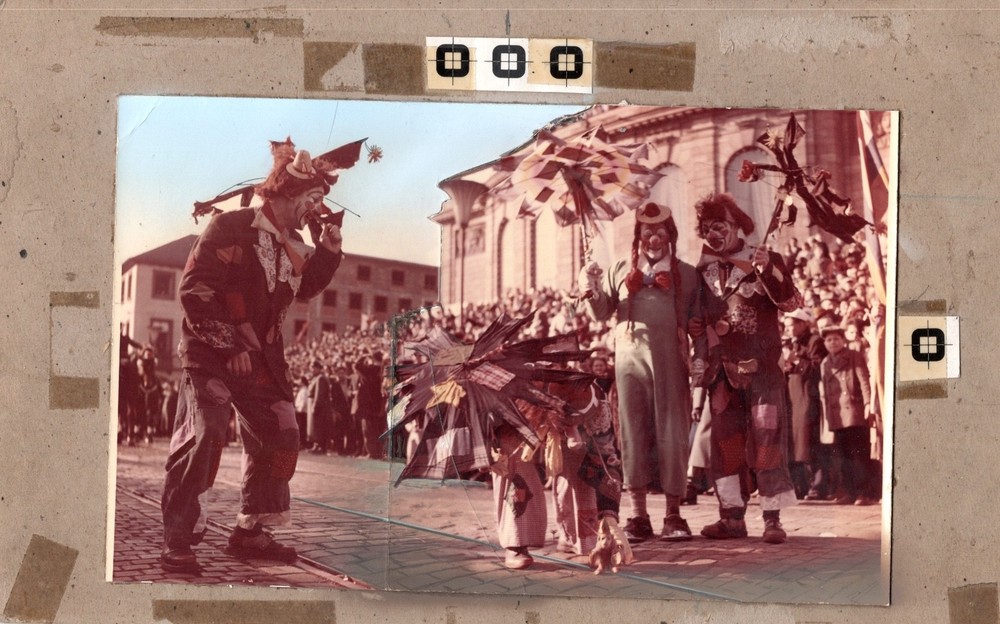 Carnival / Mardi Gras parade – original print template photo montage – West Germany around 1950