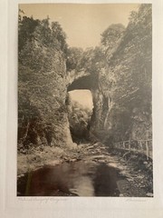 Hal BURROWES c. 1910s NATURAL BRIDGE OF VIRGINIA HAND PHOTOGRAPH, SIGNEd Antique