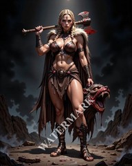 3 Digital Images Female Warrior Wallpaper Background Desktop Wall Art B55