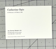 Catherine Opie (b. 1961) Art Announcement Card 1996