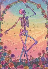 Digital Image Picture Photo Wallpaper Background Desktop AI Art Dancing Skelton3