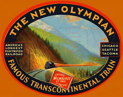 Photo Art Print of a Milwaukee Road Luggage Sticker for the Olympian 1927