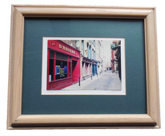 Vtg Original Signed Jani Photo of O’Brians Irish Pub Dublin Street Scene