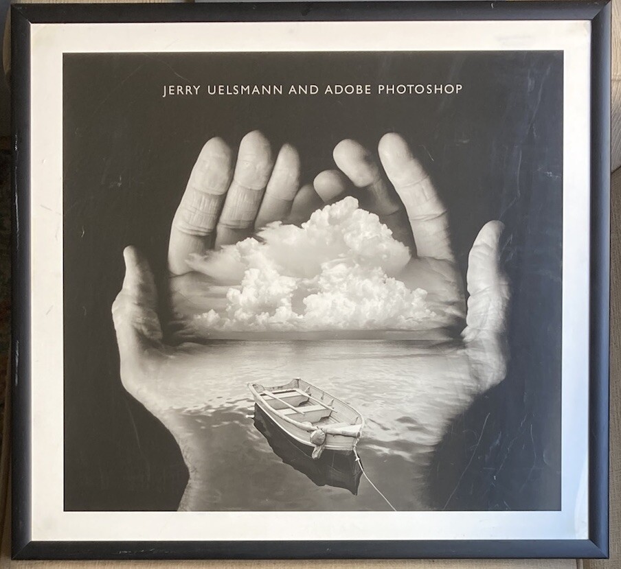 Jerry Uelsmann And Adobe Photoshop Black & White Cupped Hands w/Boat & Clouds