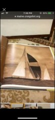 THE SPIRIT OF SAILING BY MICHEAL KHAN, THE BOOK AND THE PICTURE WITH THE FRAME,