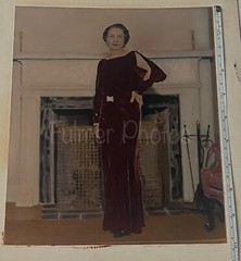 VTG HAND PAINTED Tinted Color Photo 8×10 Wealthy Woman Portrait FULMER ESTATE