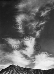 Book Plate Ansel Adams B/W 7.5 X 5.5″ High Clouds, Death Valley, CA 1947