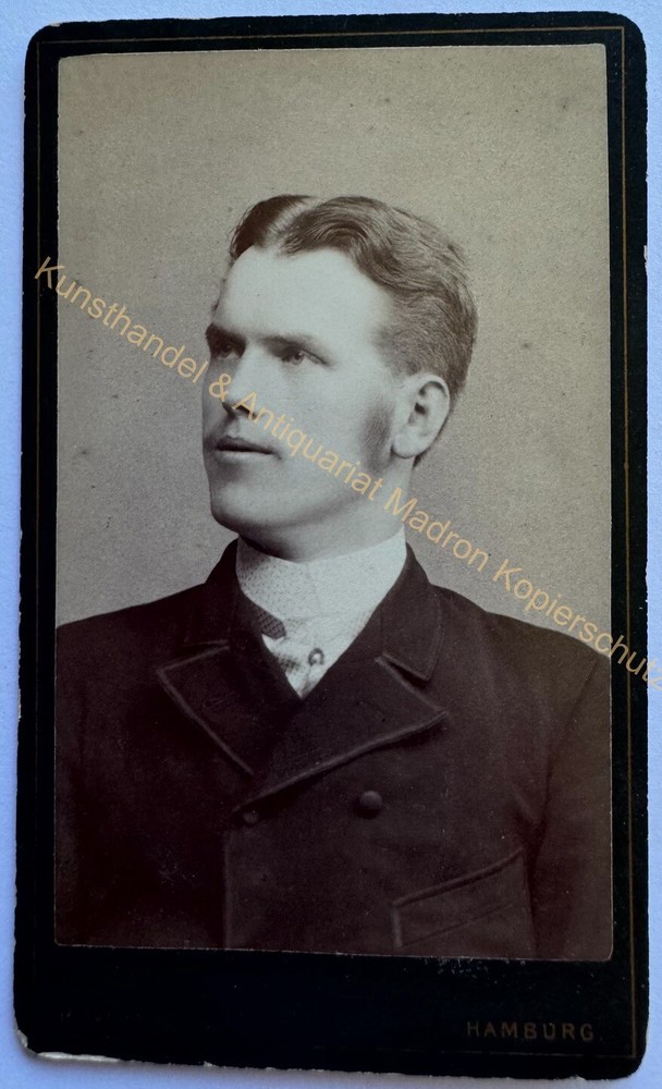 orig. CDV photo photograph picture old Mr. Mann fashion around 1889 Noodt Hamburg