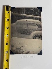 Vintage Found Photo Snow Covered Car Winter Vernacular Snapshot Automobile c1940