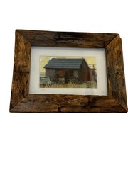 Signed Vintage Barn Photograph 1987 Framed Rustic Farmhouse Cabin Wall Art 9×8