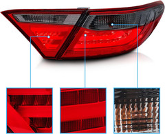 Red Smoke LED Parking Light Bar LED Brake Tail Lights Pair for 2015-2016 Toyota