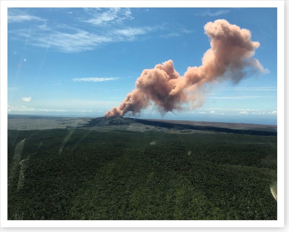 Kilauea Volcano Pu‘u ‘O‘o Cone Ash Plume Hawaii 2018 Silver Halide Photo