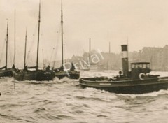 Foto Hamburg Harbor 1928 Sailing Ships Pilot Boats Panorama M1.75