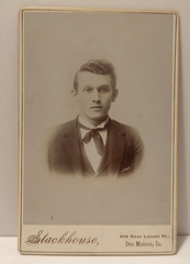 Antique Cabinet Card Nicely Dressed Young Man Stackhouse Studio Des Moines Iowa