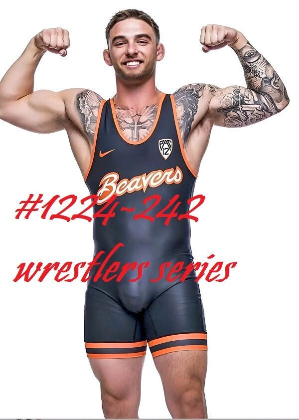 MALE PORTRAIT #1224-242- athletes series-wrestlers- free shipping in the usa