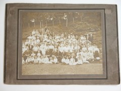 Vtg c.1890s Photograph Huge Family Generations Sepia B&W Portrait