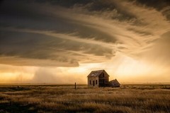 Storm Photography Print – Picture of Thunderstorm Over Old House in Colorado