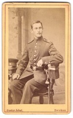 Photograph Gustav Jobst, Zwickau, outer Schneebergerstraße 12, soldier in Unif
