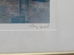 Photograph Boat in Canal Probably Venice Framed Signed Medium