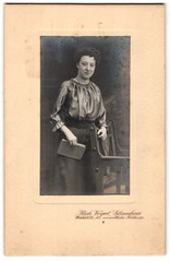 Photograph Rich. Bird, Glauchau, Young Lady in Pretty Blouse and Skirt
