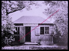 Mozart Wolfgang Amadeus Garden Shed Freihaus Wieden Old Glass Picture 8.5 x 10 cm
