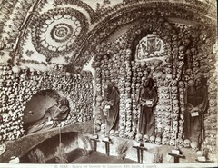 1880s SKELETONS OF ROMAN FRIARS OSSARIO NEL CONVENTO DEI CAPPUCCINI – RARE PHOTO