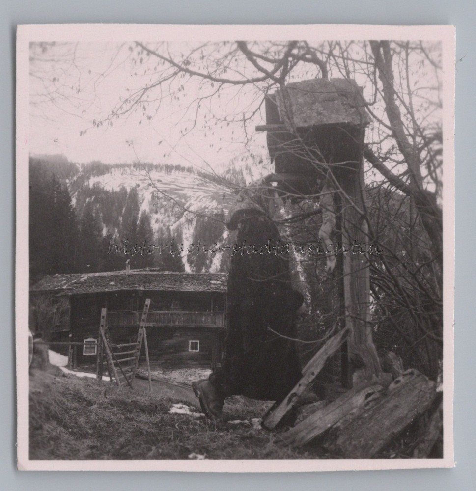 vmtl. Matrei in East Tyrol Austria Farm Woman Kneeling Before Marterl Photo 1940s