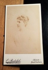Beautiful girl young woman portrait/1893 CDV E. Rudolph Hof Bad Steben