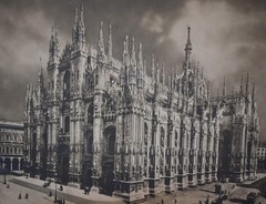 Vintage Black and White Photograph of an Italian Church ‘313 Milano – Il Duomo’