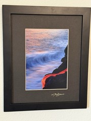 G Brad Lewis Signed Lava Ocean Photo “Endless Balance” Kilauea Volcano 5×7 in