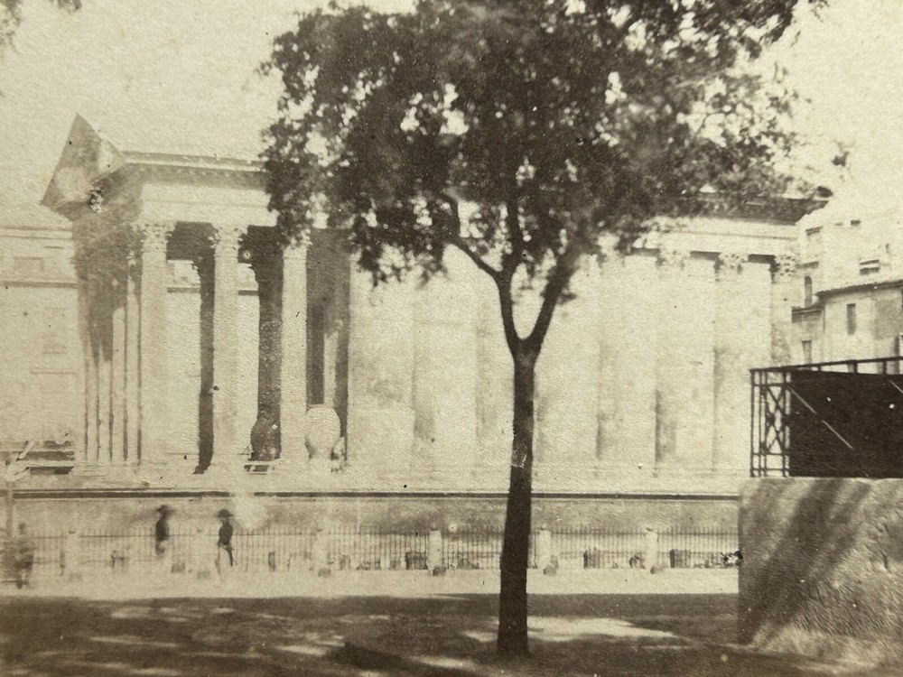 FRANCE Nîmes Maison Carrée C1858 Photo Stereo Vintage Album