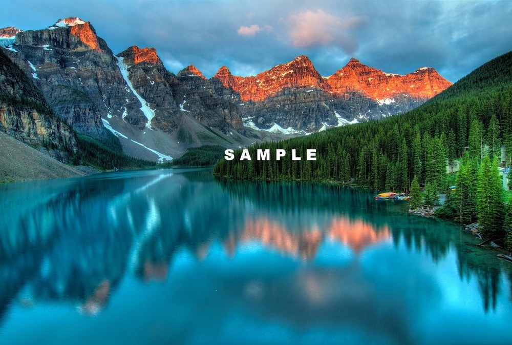 Alberta CANADA Lake View Sunrise Sun Water Photo Wallpaper virtual postcard NEW