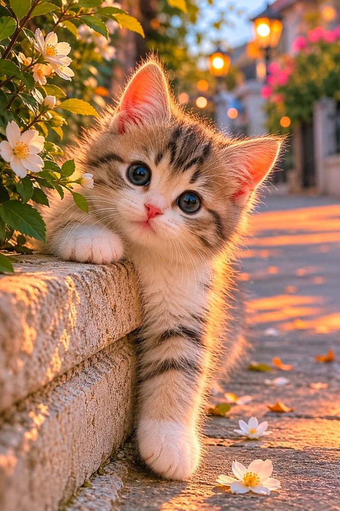 Super Cute Kitty Cat Digital Image Picture Photo Wallpaper Desktop AI Art