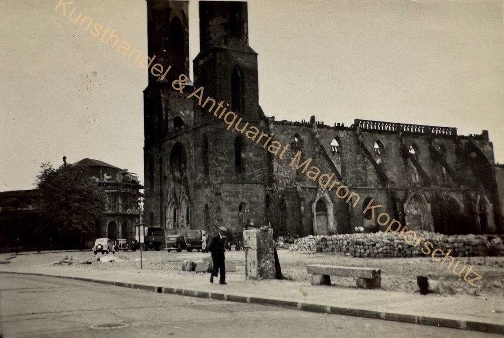 orig. Photo Dresden Sophienkirche 1945 ruins after air raid