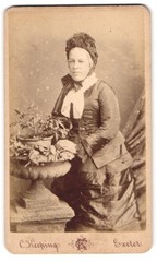 Photograph C. Keeping, Exeter, portrait middle-class lady with hood