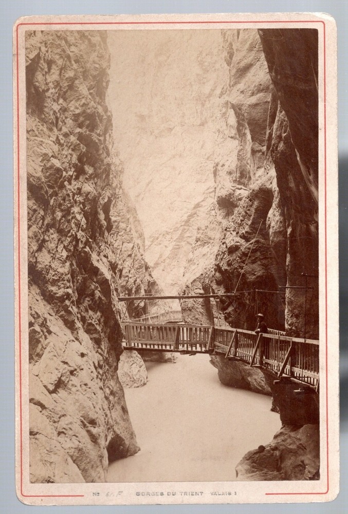 Photograph Gorges du Trent Valais Switzerland Cabinet Photo Circa 1890 (130)