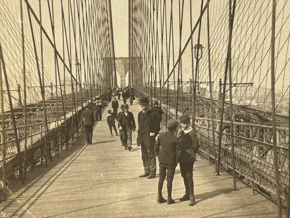 USA US Bridge Brooklyn Bridge 1901 Photo Stereo Vintage PL82L8n