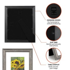 YOUNG POONG 8×10 Picture Frame，Display Pictures 5×7 with Mat or 8×10 With