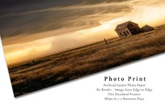 Storm Photography Print – Picture of Thunderstorm Over Old House in Colorado