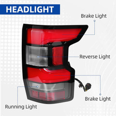 Tail Light Assembly Compatible with 2022-2024 Nissan Frontier Rear Brake Light T