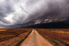 Dirt Road Photography Print: Oklahoma Storm Weather Thunderstorm Plains Photo