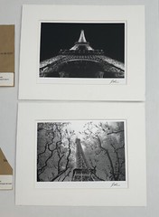 2 Jesse Kalisher Gallery Matted 8×10 Photographs Eiffel Tower Signed #1964 #1904