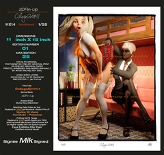 Art Nude «CollegeGirl#1.1» 11×14 Sign Mik &Num 1/25 Glossy Woman Excellent 3D Model
