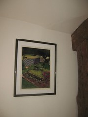 Framed Art Photograph Amish Quilts Hanging in Lancaster Farm Yard 16.5″x13.5″