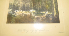 Vintage Glass Framed Valley to Snowcap Mountain Picture 3.5″ X 5.25″