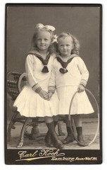 Photograph Carl Koch, Hamburg, Neuer Wall 30, Gerda and Edith Amsink in sailor