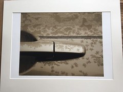BRUCE BLUM SIGNED Sepia Toned Photo Print (19″X 15 «)-«Frost on Door Handle «