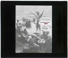 The Forerunner Of Christ, Glass Photo Plaque, Black & White, Positive 8.5×10 Cm